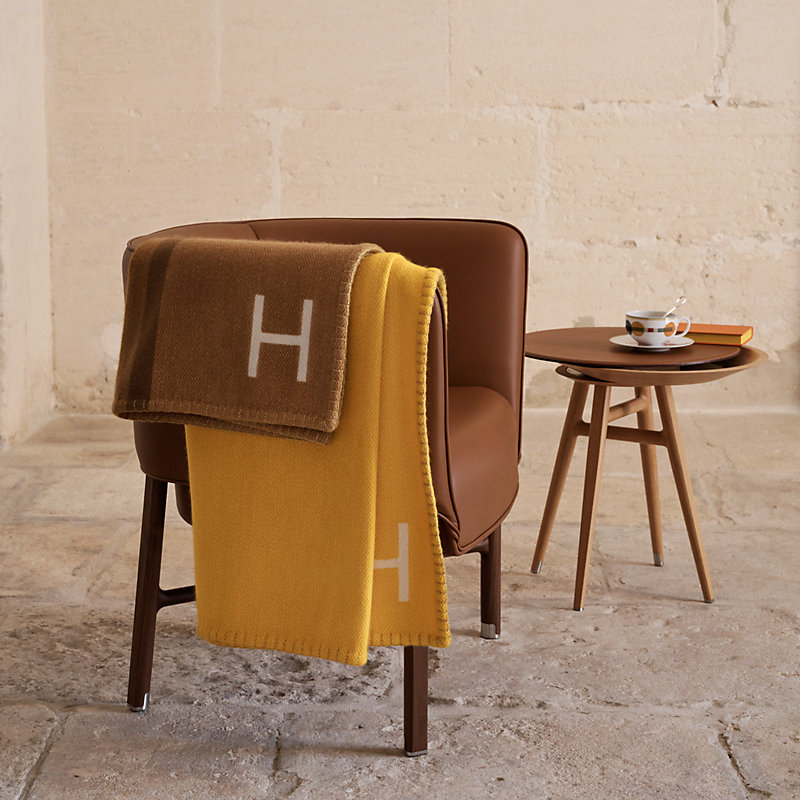 Dye Sangle blanket - Yellow | Hermès Canada